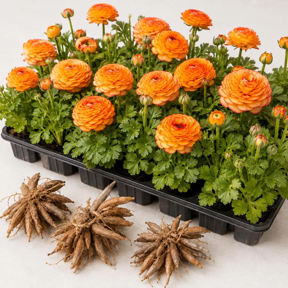 Set of 25 Picotee Orange Ranunculus Bulbs – Vibrant Double Blooms - Image 7