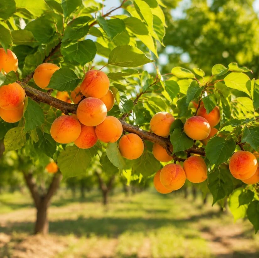 Set of 4 Apricot Trees - 1-2 Ft Bare Root Sweet Gold Red Fruit Plants - Image 1