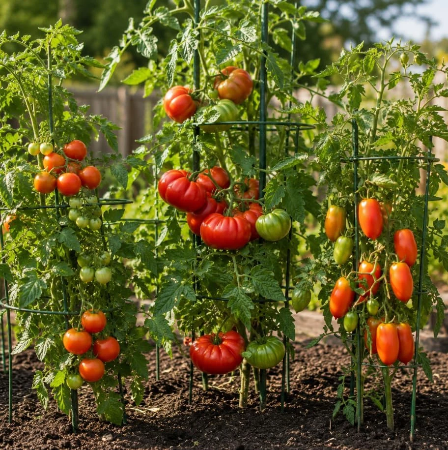 Set of 4 Mix Tomato Live Plants, 2 Seedlings Per Pot, 3-5 Inch Starter Vegetable Plants in 4 Inch Pots - Image 2