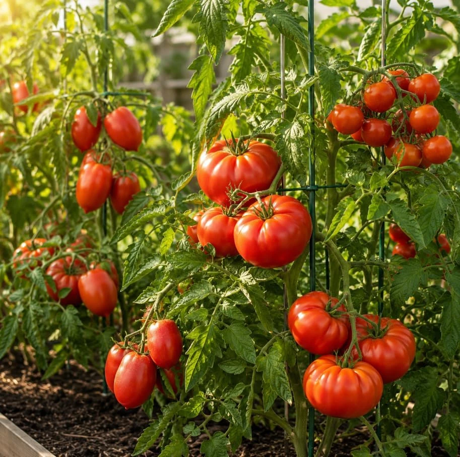 Set of 4 Mix Tomato Live Plants, 2 Seedlings Per Pot, 3-5 Inch Starter Vegetable Plants in 4 Inch Pots - Image 6