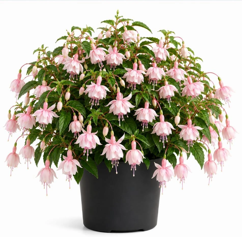 Soft Pink Fuchsia Live Plant for Home Garden, 4-6 inch Tall, 6 Inch Pot, Outdoor - Image 1