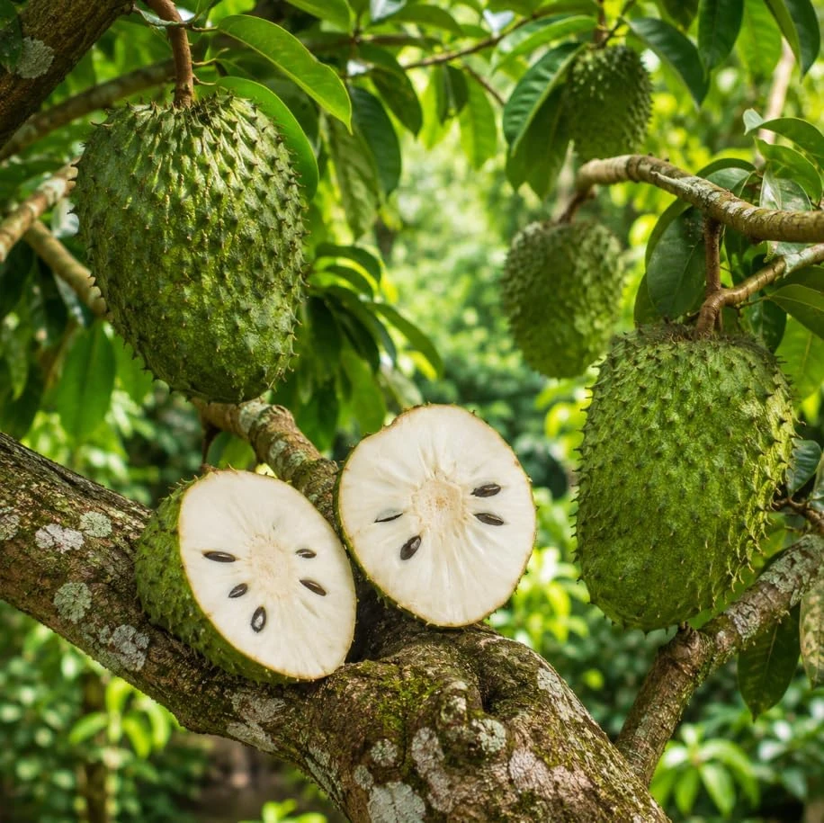 Soursop Live Plant - Sweet Guanabana Tropical Fruit Tree - 4-6 Inches Tall in 4 Inch Pot - Image 1