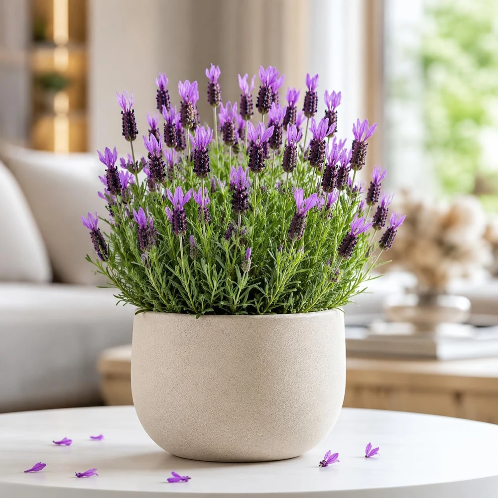 Spanish Lavender Live Plant – Perennial Fragrant Flower – 2-4 Inch Tall, 3 Inch Pot - Image 1