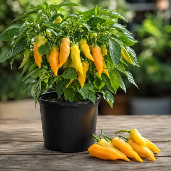 Sugar Rush Peach Pepper Live Plants - 2 Pack, 4-6 Inches Tall, Chili Seedlings for Garden - Image 1