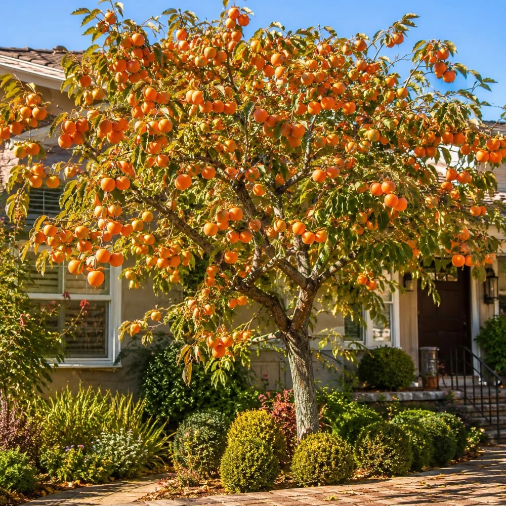 Sweet Persimmon Live Plant – 6-12 Inch Tall Fruit Tree in Quart Pot – Outdoor - Image 1