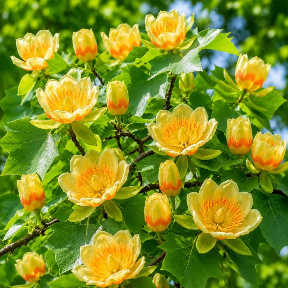 Tulip Poplar Tree Live Plant - Set of 2 Seedlings - 6-12 Inch Tall - Quart Pot - Image 1