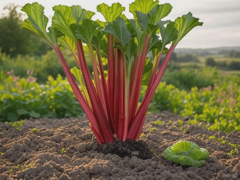 Victoria Rhubarb Bare Root Plant - Rheum rhabarbarum - Perennial Vegetable - Image 1