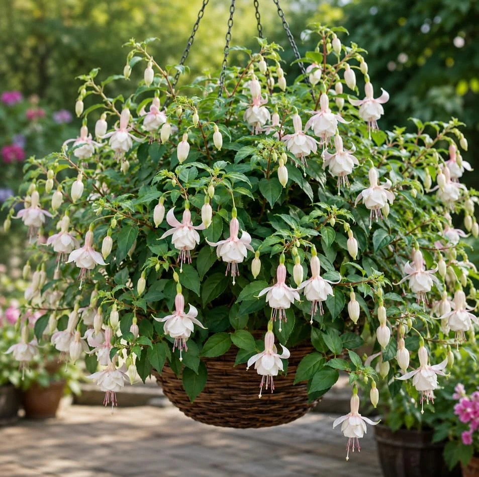 White Fuchsia Live Plant - 4-6 inch Tall, 5 Inch Pot - Indoor/Outdoor Garden - Image 5
