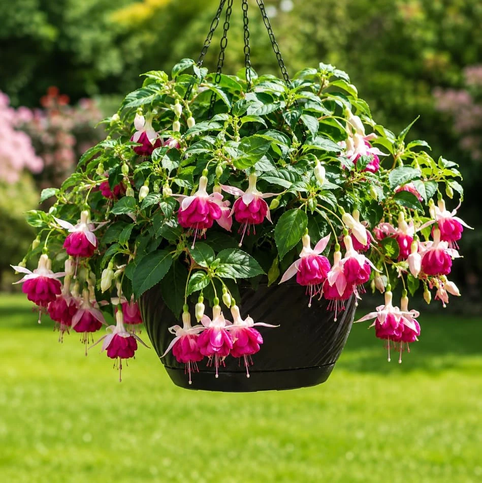 White Pink Fuchsia Live Plant - 4-6 Inch Tall, 6 Inch Pot - Outdoor Flower - Image 5