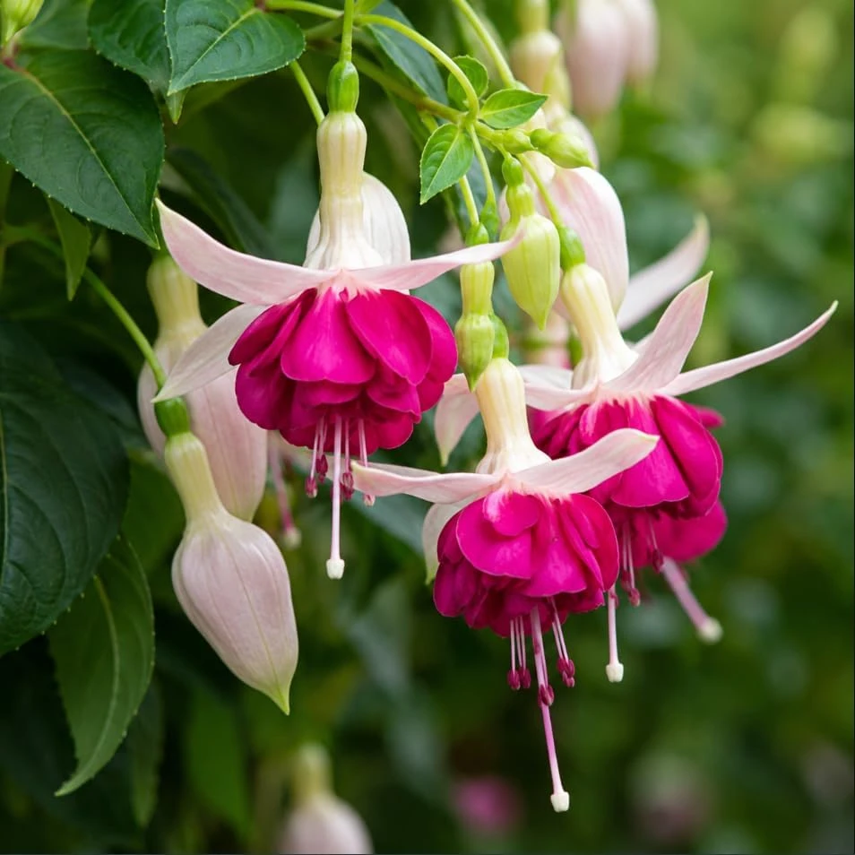 White Pink Fuchsia Plant - Live Flower Plant - 4-6 inch Tall, 6 Inch Pot - Image 1