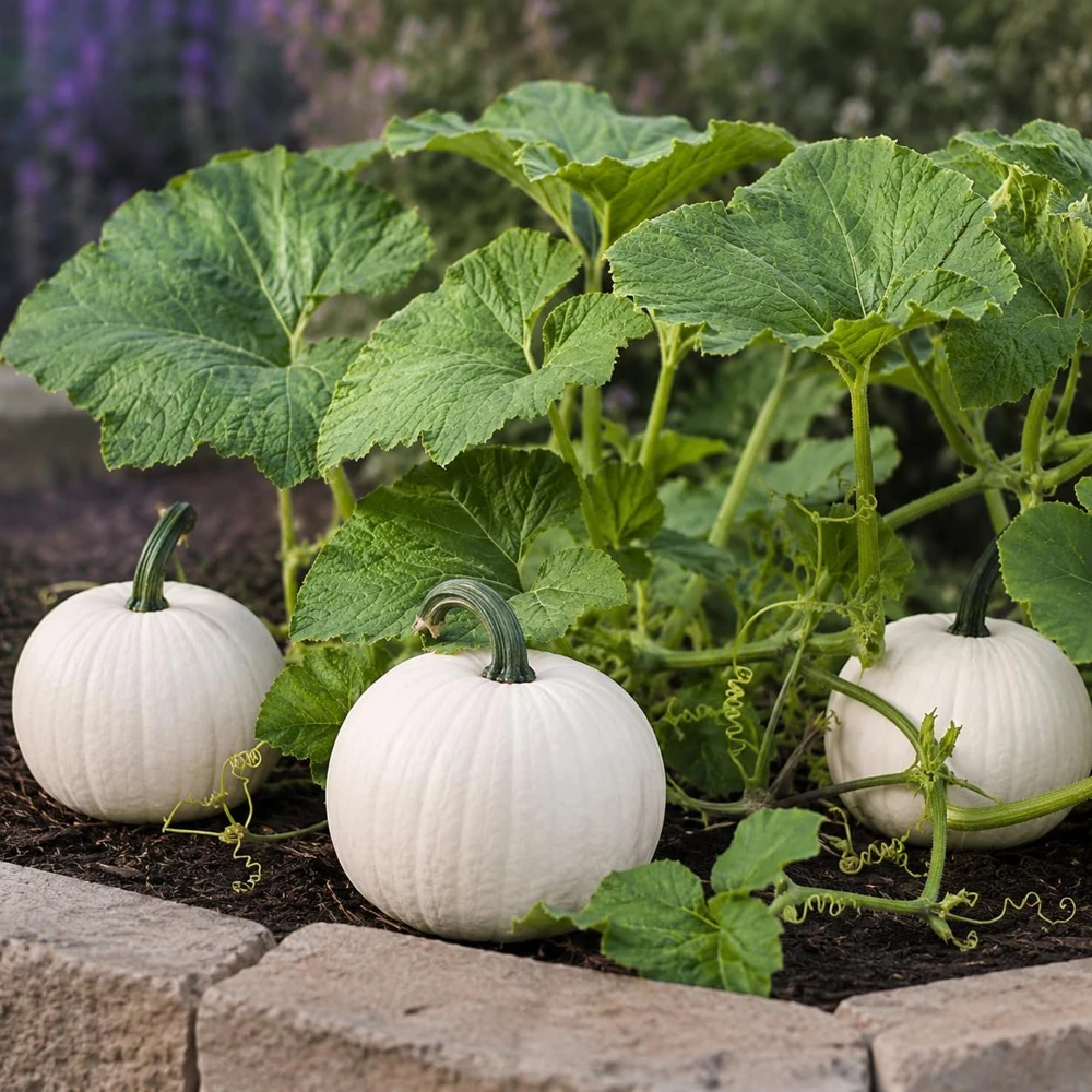 White Pumpkin Live Plant for Planting, Winter Squash Vegetable, 2-4 Inch Tall - Image 4