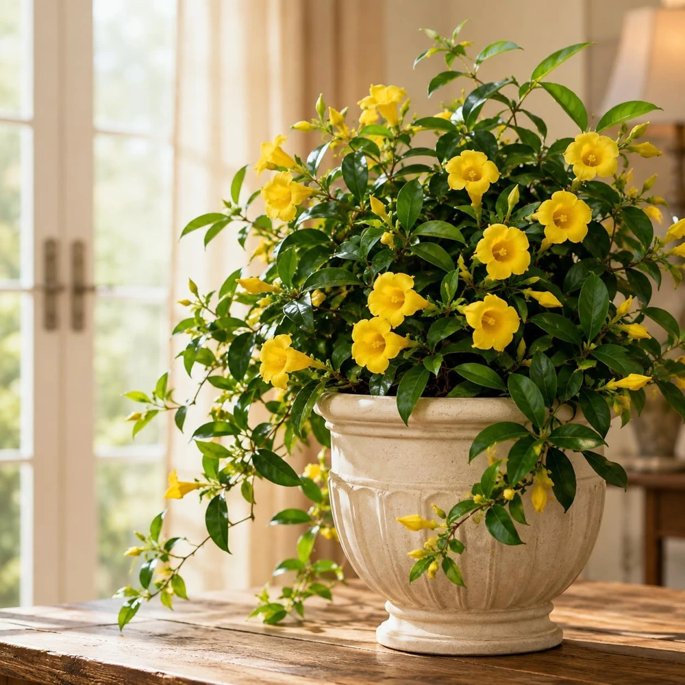 Yellow Jasmine Live Plant, 4-6 Inch Tall, 3 Inch Pot - Tropical Fragrance - Image 1