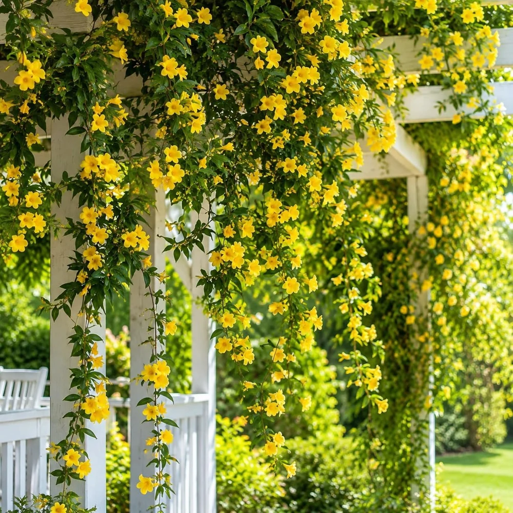 Yellow Jasmine Live Plant, Tropical Bloom, 4-6 Inch Tall, 3 Inch Pot - Image 4
