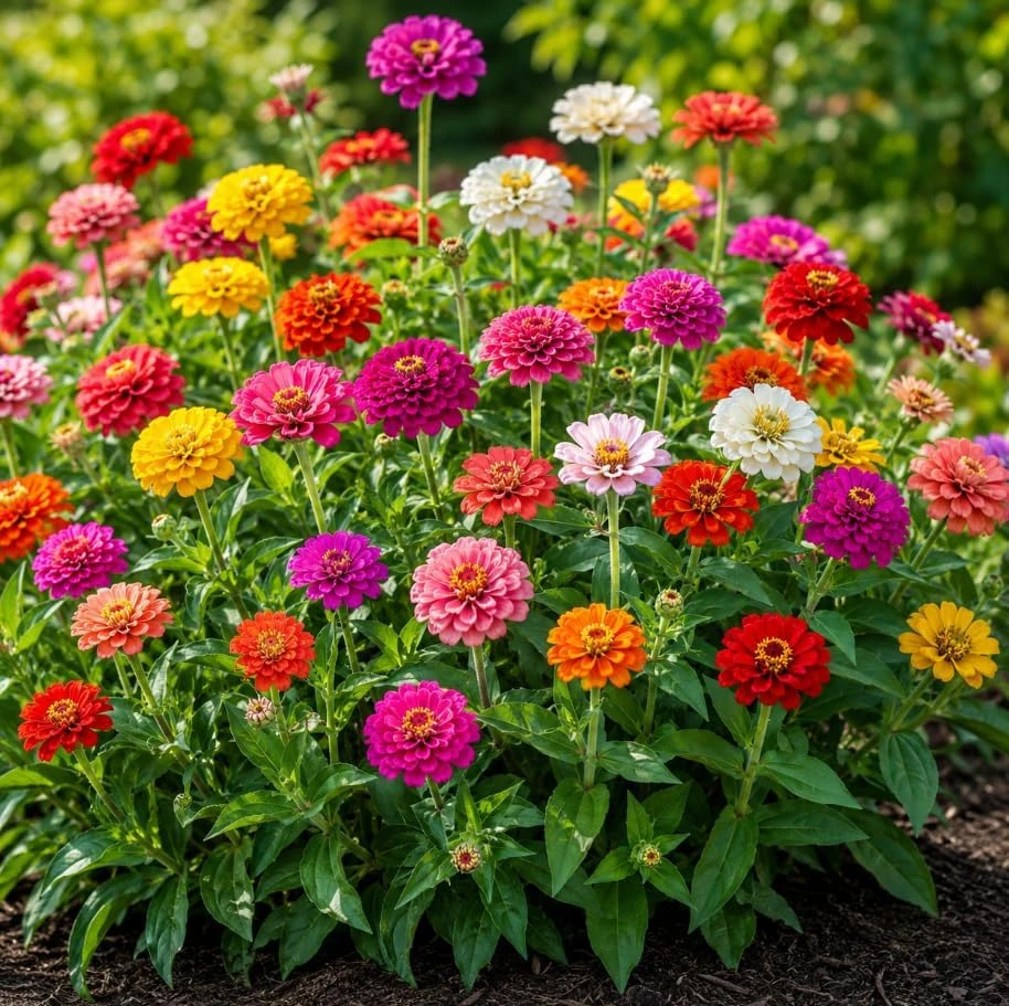 Zinnia Live Plants – 3 Plants, 4 Inch Pot, 3-5 Inches Tall, Annual Flowers for Outdoor Gardens - Image 2