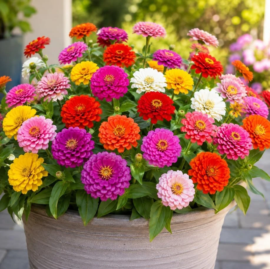 Zinnia Live Plants – 3 Plants, 4 Inch Pot, 3-5 Inches Tall, Annual Flowers for Outdoor Gardens - Image 6