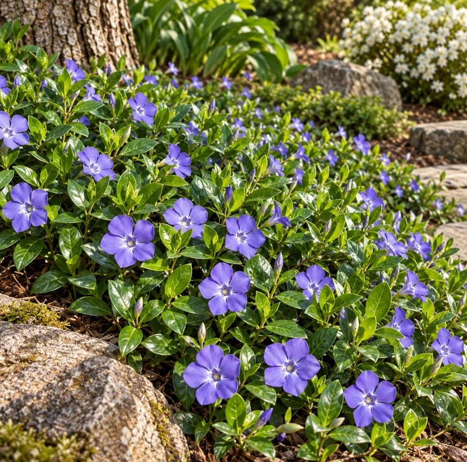 12 Blue Vinca Minor Live Plants - Hardy Perennial Ground Cover, 4-6" Long - Image 2