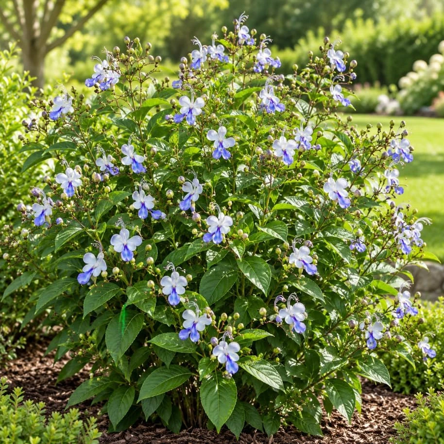 2 Blue Butterfly Clerodendrum Live Plants, 4-8 Inches, Tropical Flowering Shrub - Image 6