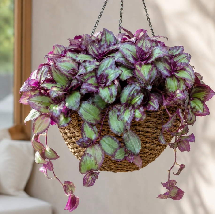 2 Burgundy Callisia Live Plant Potted Houseplant, Vibrant Indoor Trailing, 2-Inch Pot - Image 2