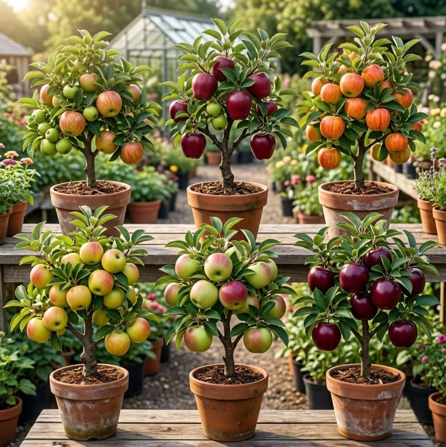2 Live Apple Trees - Random Variety 6-12" Tall - Starter Fruit Plant - Image 1