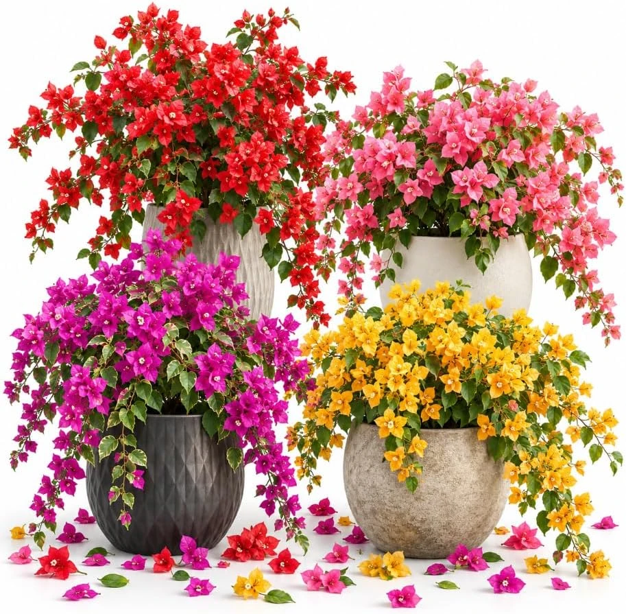 2 Mixed Bougainvillea Live Plants – 4-7 Inch Outdoor Flowering Vine for Garden, Patio - Image 1