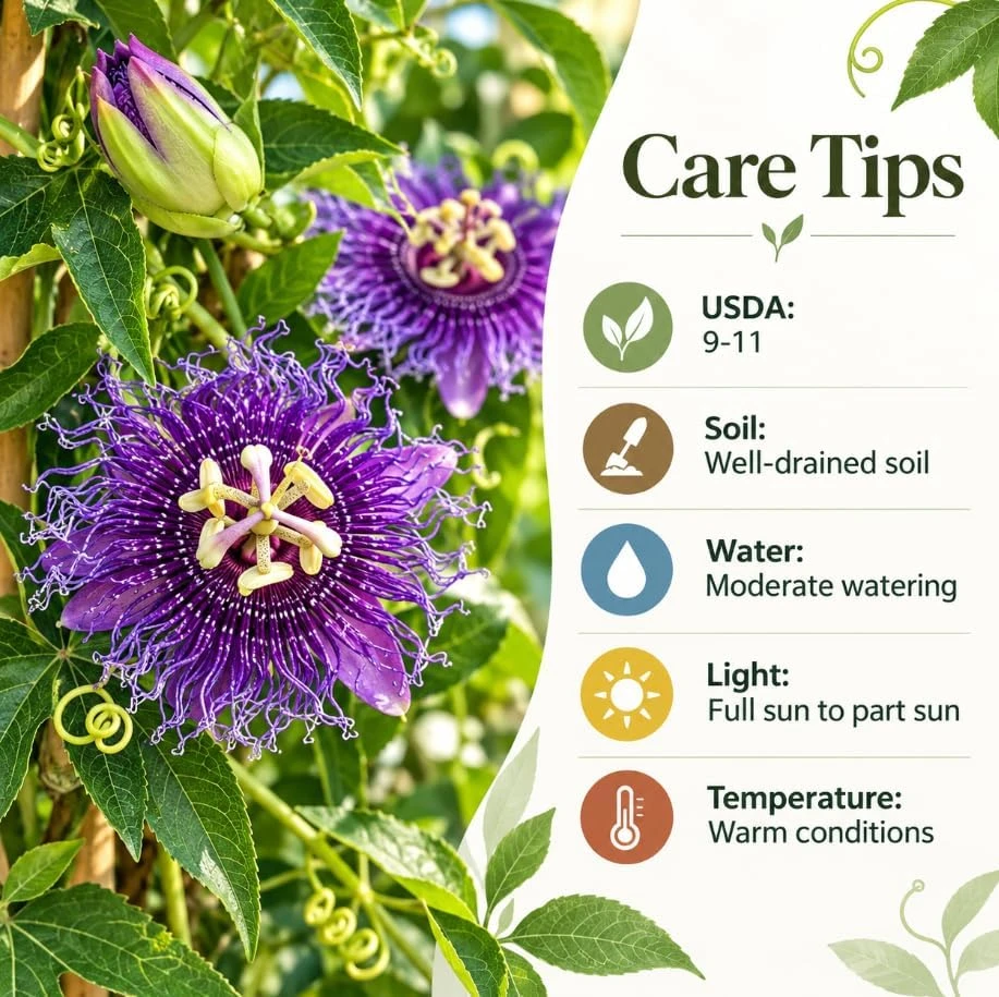 2 Passiflora Incarnata Maypop Live Plants - 4-7" Purple Passionflower Vines - Image 5