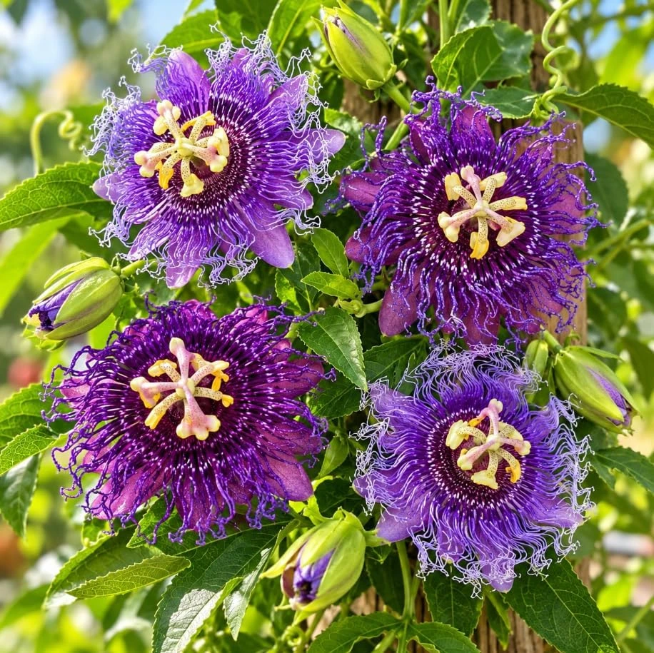 2 Passiflora Incarnata Maypop Live Plants - 4-7" Purple Passionflower Vines - Image 6