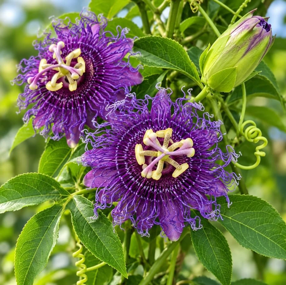 2 Passiflora Incarnata Maypop Live Plants - 4-7" Purple Passionflower Vines - Image 7