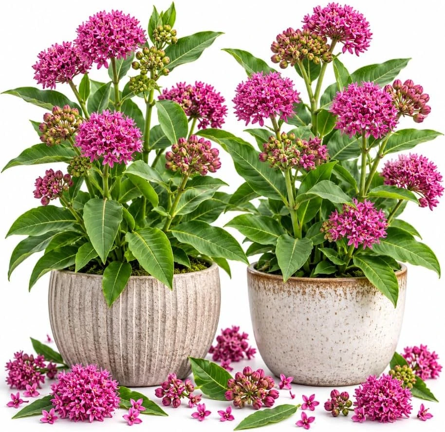 2 Purple Milkweed Live Plants – Asclepias Perennial – 4-7 Inches Tall – Outdoor Garden Flowers - Image 1
