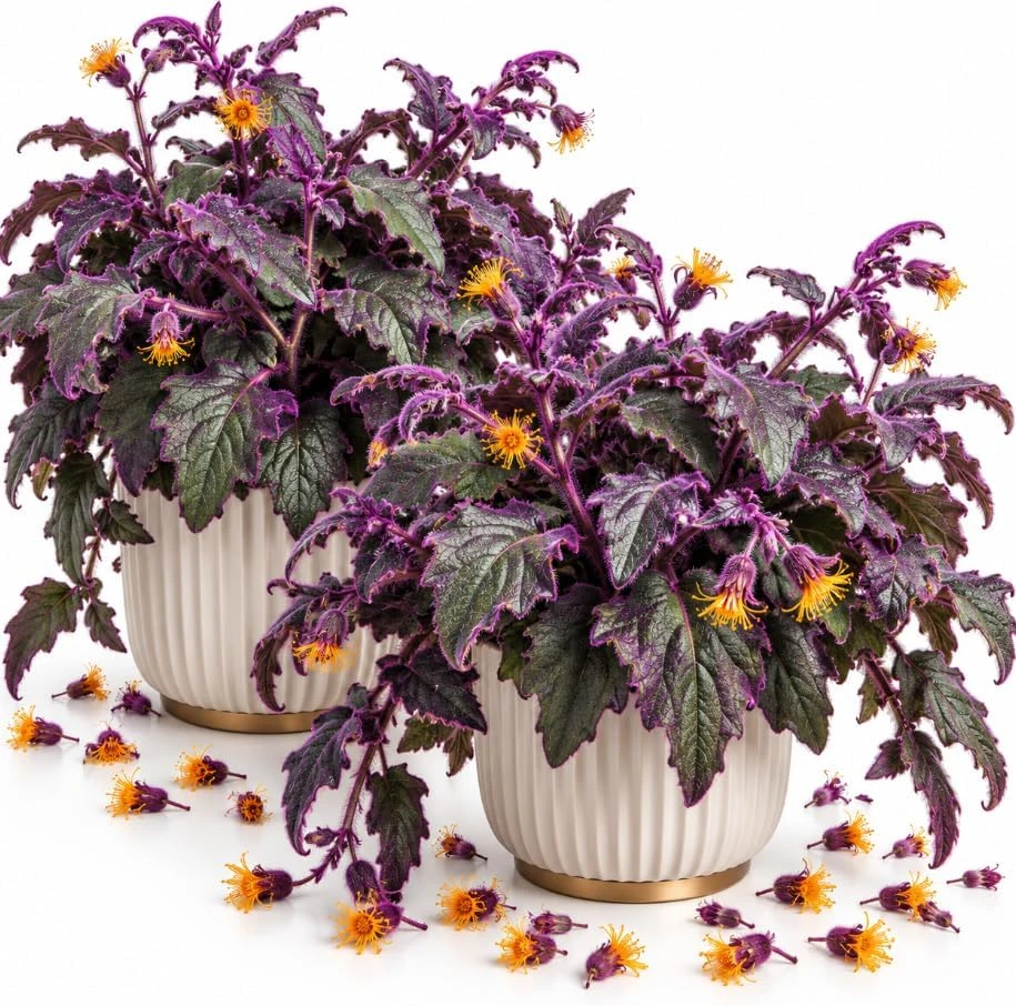 2 Purple Velvet Gynura Live Plants – 4-7 Inches Tall – Purple Passion Houseplant - Image 1