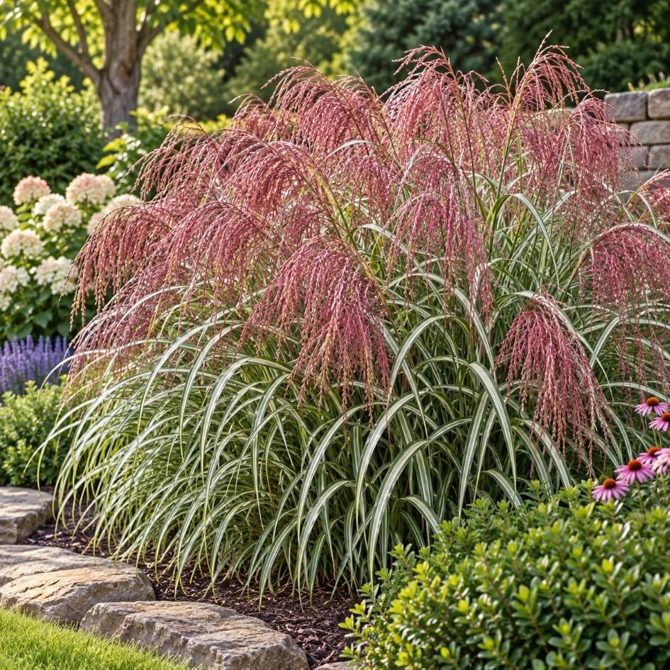 2 Sunrise Maiden Grass Live Plants - Miscanthus sinensis - 5-8 Inch Tall Outdoor Ornamental Grass - Image 6