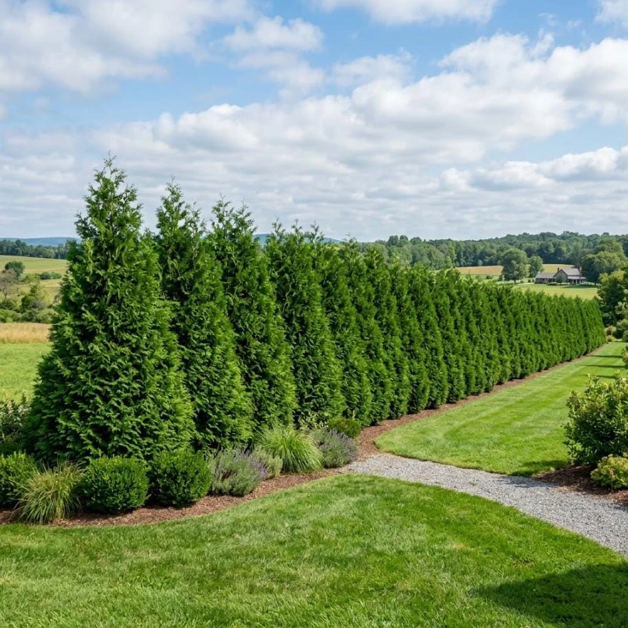 25 Thuja Green Giant Arborvitae Trees – Fast Growing Privacy Live Plants, 6-12" Tall Bare Roots, Outdoor - Image 1