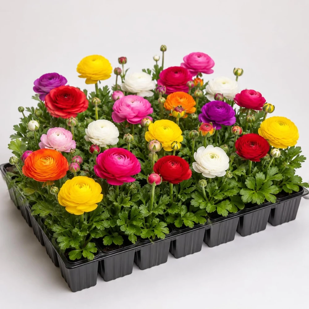30 Mixed Colors Ranunculus Bulbs – Peony-like Summer Flowering Buttercup Roots - Image 1