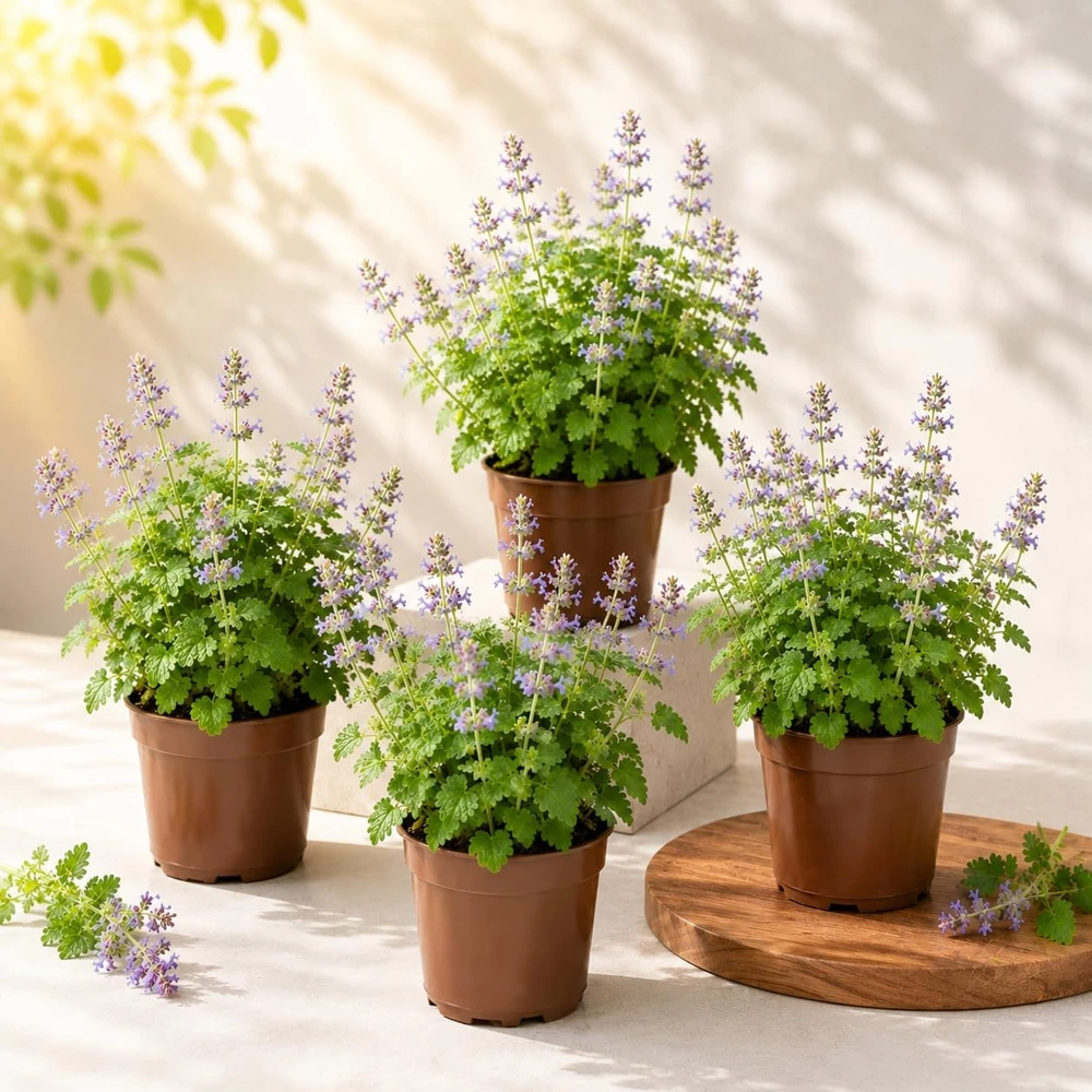 4 Catnip Live Plants - Perennial Herb for Home Garden, 4-8 Inch Tall - Image 1