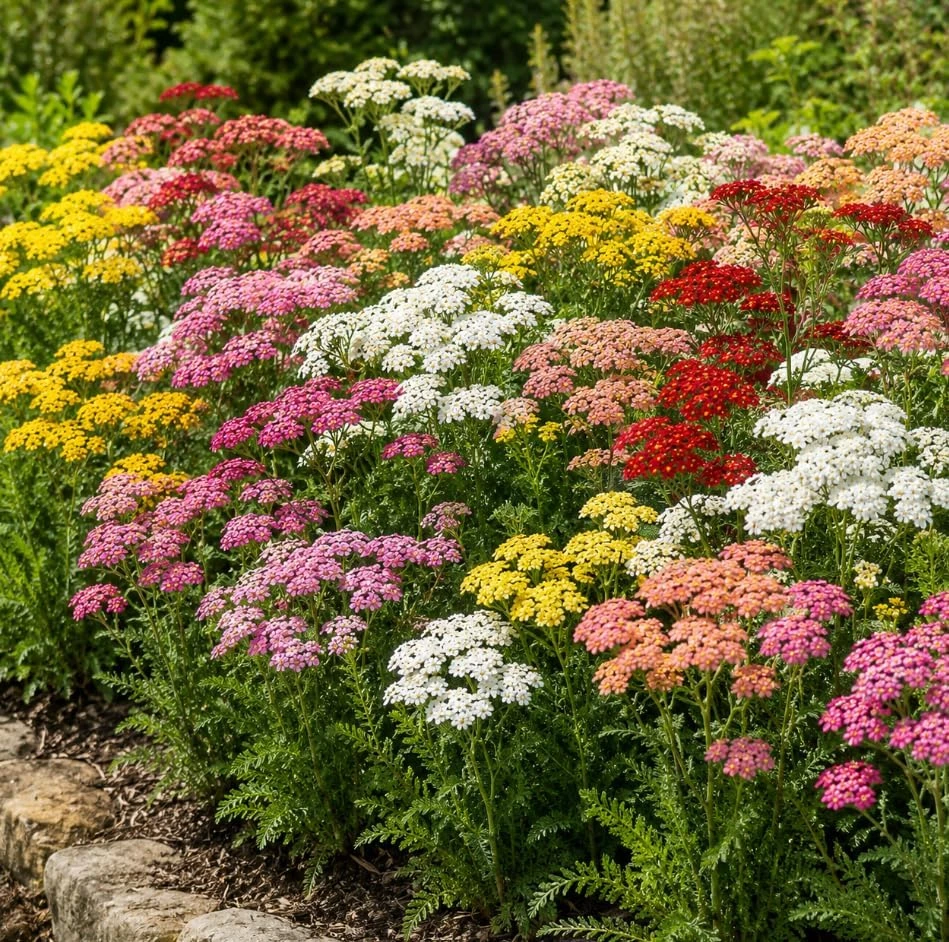 4 Mixed Yarrow Live Plants - Summer Perennial Flowers 4-6 Inches Tall - Outdoor Garden Ready - Image 1