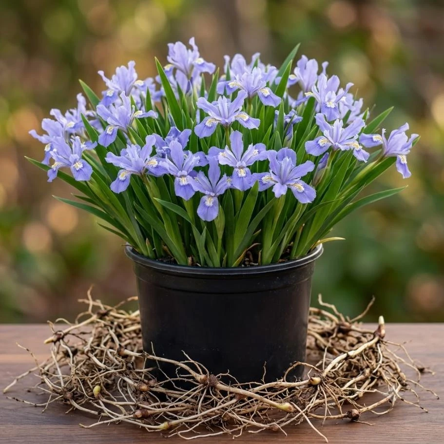 5 Crested Wild Iris Bulbs - Blue Spring Flowering Woodland Perennial Roots - Image 1