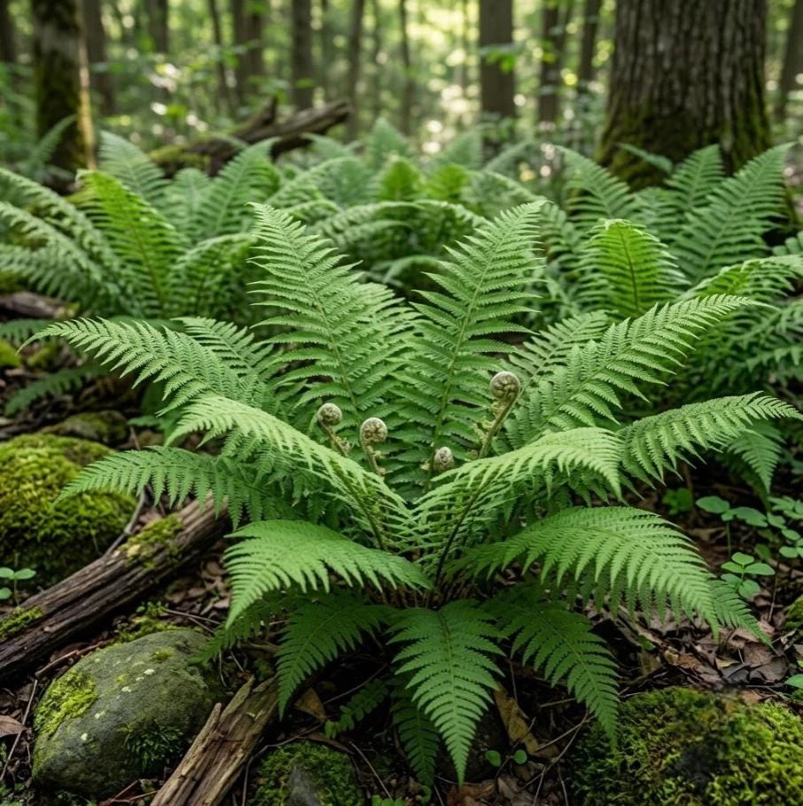 5 Hay Scented Fern Rhizomes - Live Bare Root Perennial Plants 3-6" Long for Shade - Image 1