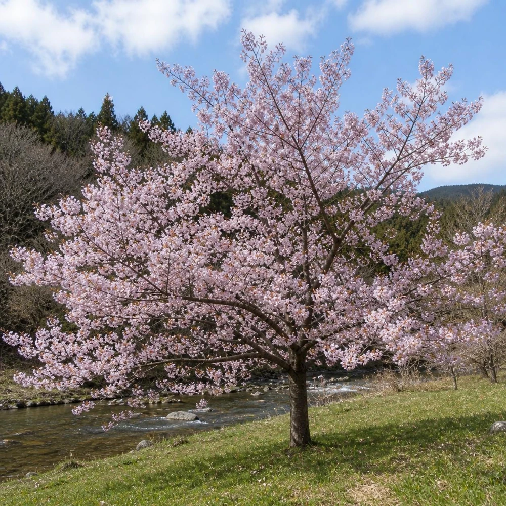 Akebono Flowering Cherry Tree Live Plant – Pale Pink Blossom, 6-14" Tall, 2.5" Pot - Image 1