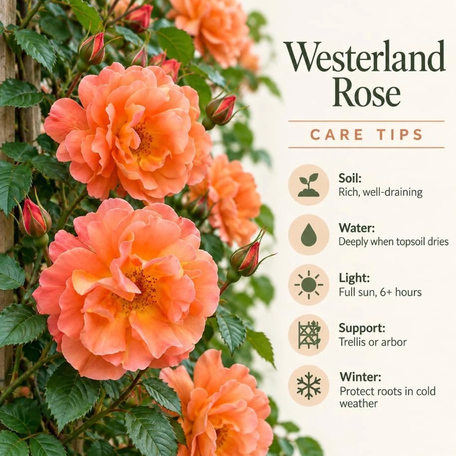Apricot Orange Climbing Rose Live Plant, 4-8 Inches Tall, Outdoor Fragrant - Image 5