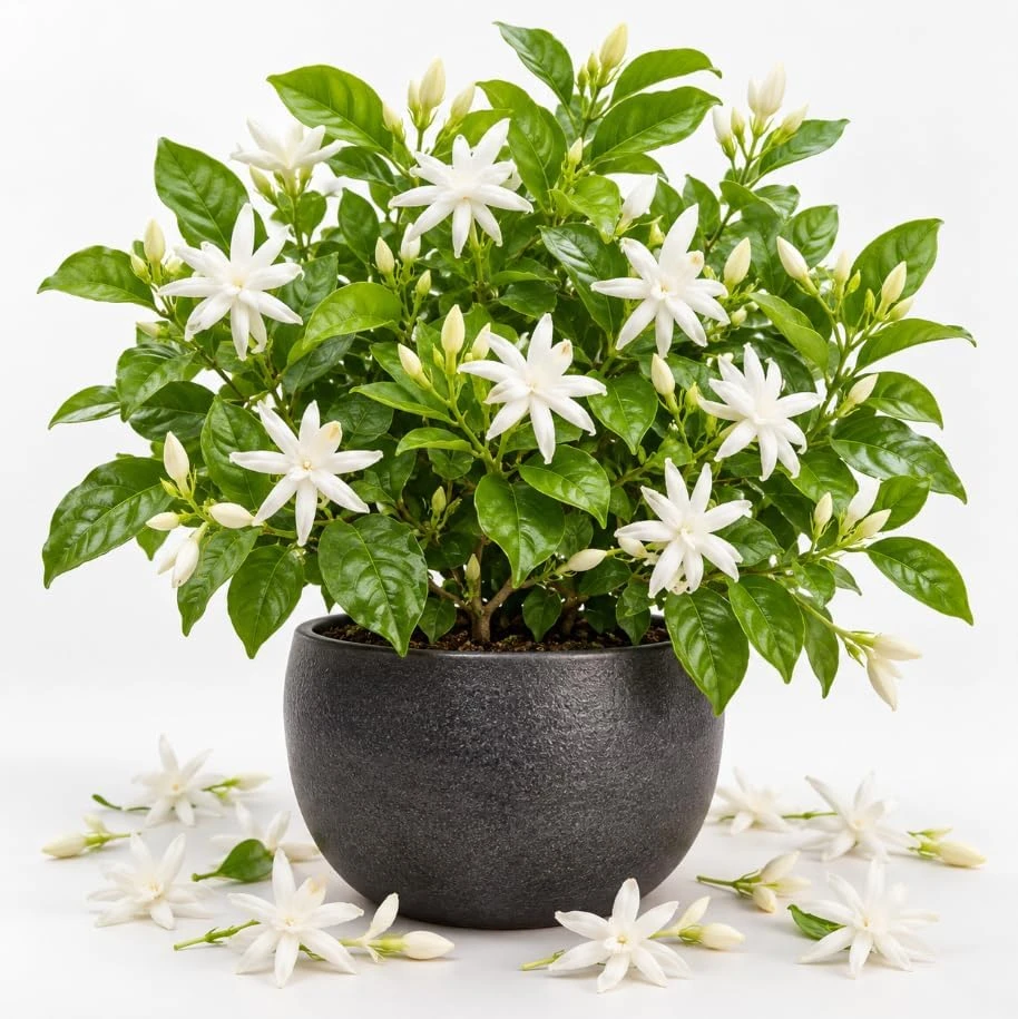 Belle of India Jasmine Live Plant – 4-7 Inch Rooted Starter – Fragrant White Flowers - Image 1