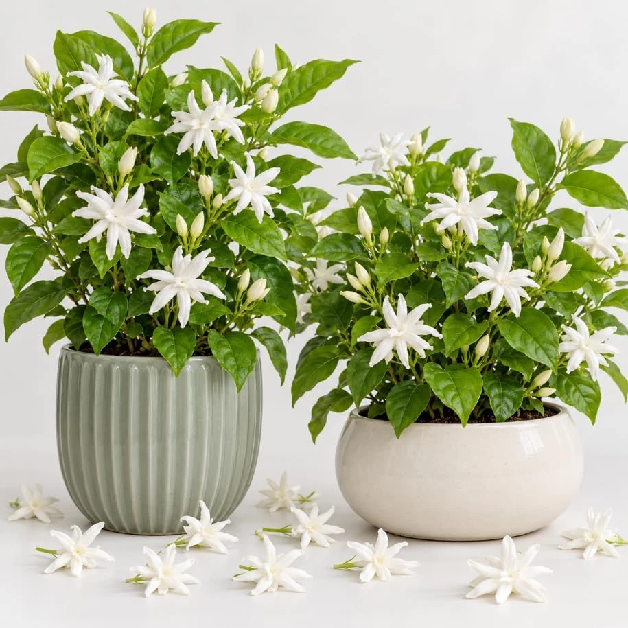Belle of India Jasmine Live Plants - Set of 2, 4-7 Inches Tall, Fragrant - Image 1