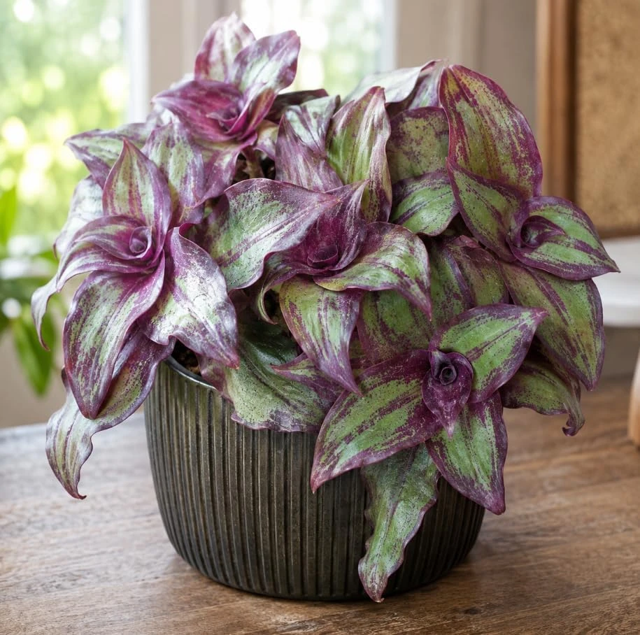 Bicolor Burgundy Callisia Live Plant - Potted Houseplant, 2 Inch Pot, Indoor Trailing Plant - Image 1