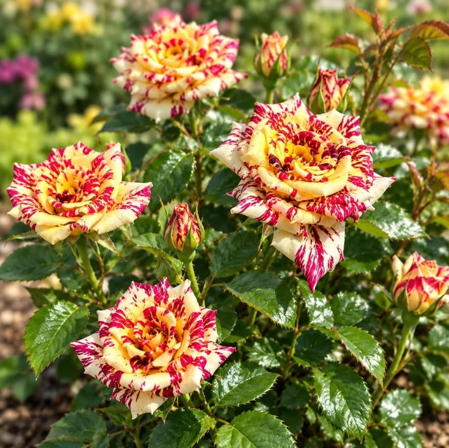 Bicolor Rose Live Plant - Yellow & Dark Red Fragrant Bush, 4-8 Inches Tall, Outdoor - Image 2