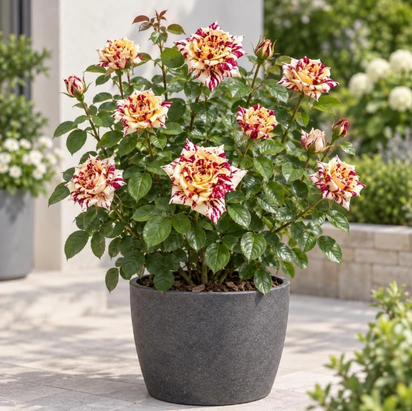 Bicolor Rose Live Plant - Yellow & Dark Red Fragrant Bush, 4-8 Inches Tall, Outdoor - Image 7