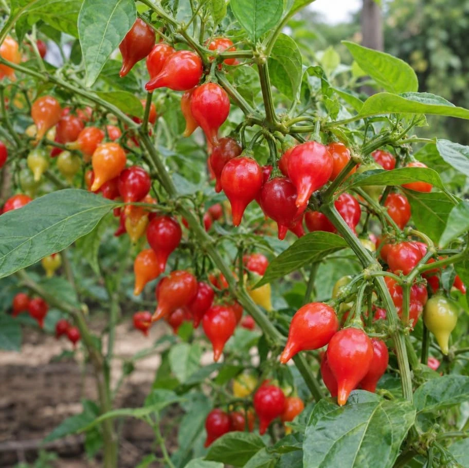 Biquinho Pepper Live Plant - Hot Pepper Plant 4" Pot - Outdoor Garden - Image 1