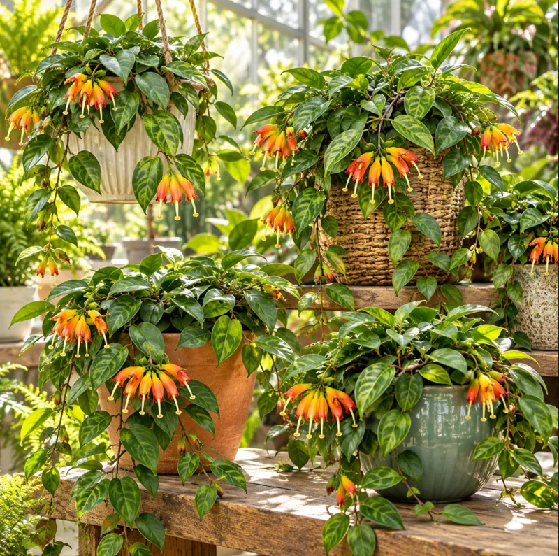 Black Pagoda Lipstick Plant in a 4 Inch Pot, Zebra Vine Tree for Home Garden Planting - Image 2