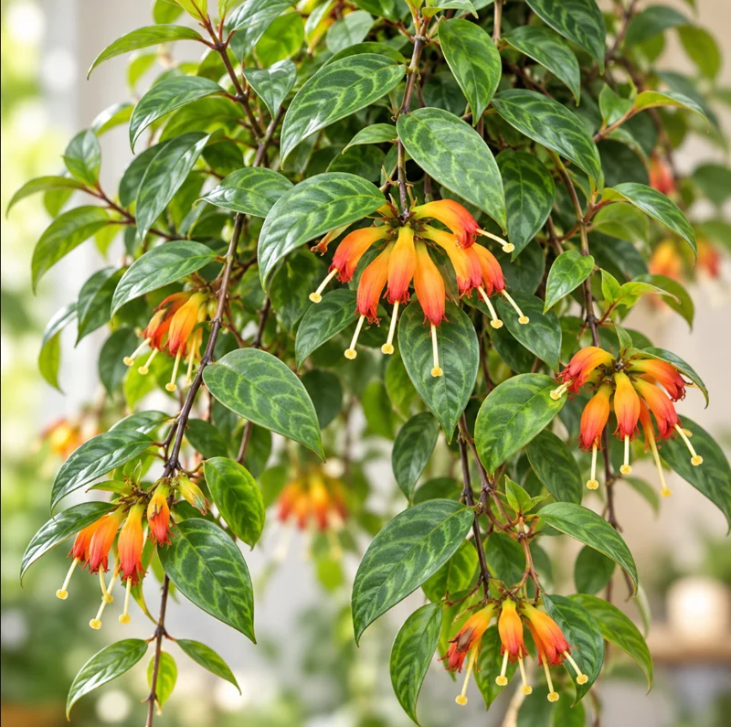 Black Pagoda Lipstick Plant in a 4 Inch Pot, Zebra Vine Tree for Home Garden Planting - Image 5