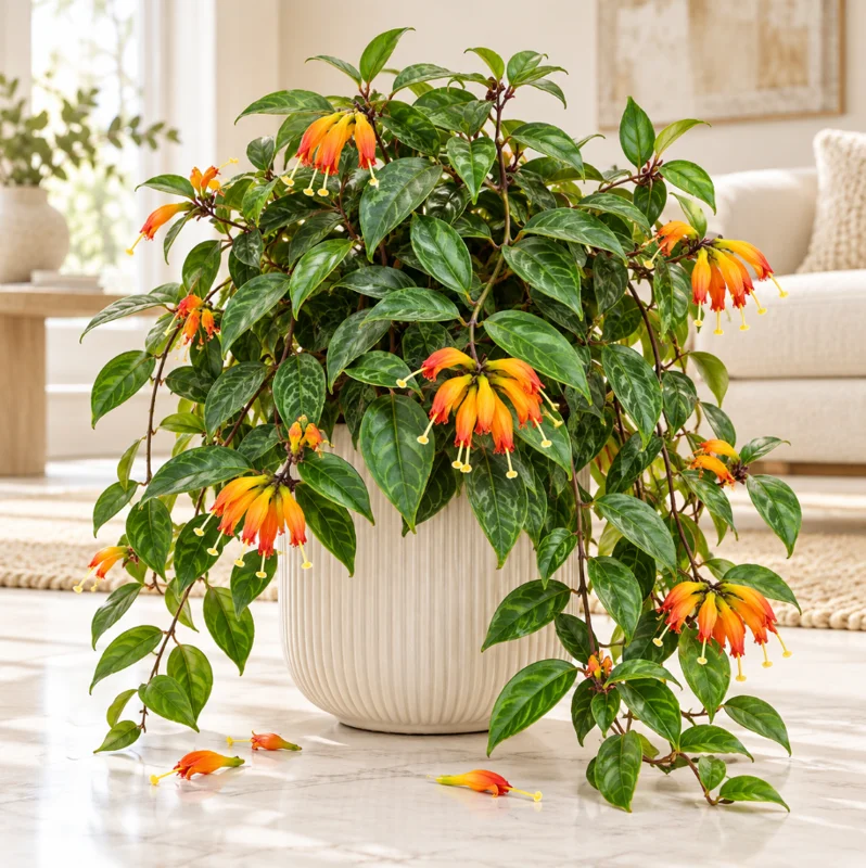 Black Pagoda Lipstick Plant in a 4 Inch Pot, Zebra Vine Tree for Home Garden Planting - Image 1