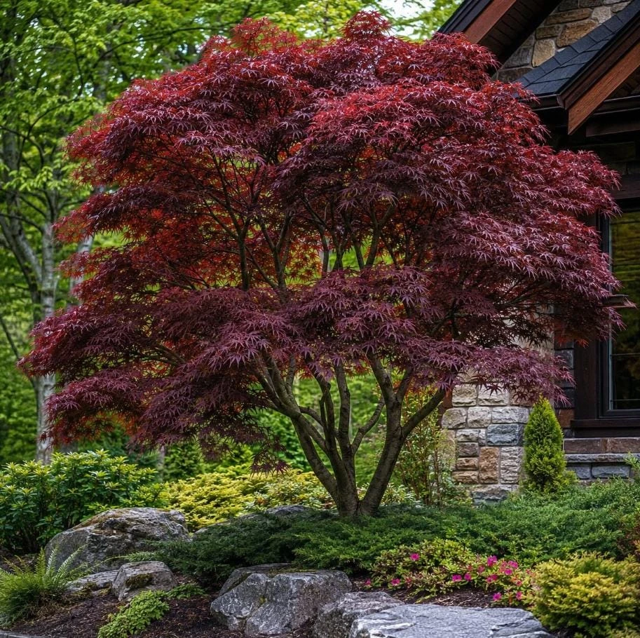 Bloodgood Japanese Maple Tree Live Plant – 1 Gallon Pot, 1.5-2.5 Ft Tall, Outdoor - Image 1