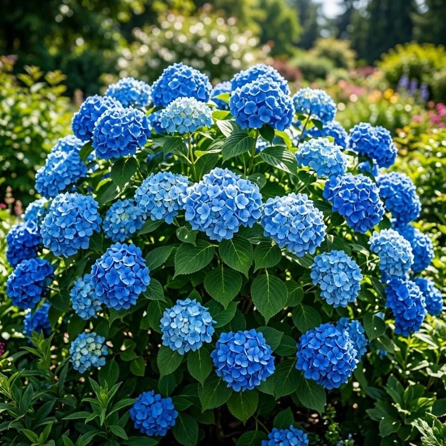 Blue Hydrangea Live Plant - Macrophylla Shrub, 6-12" Tall, Quart Pot, Outdoor - Image 1