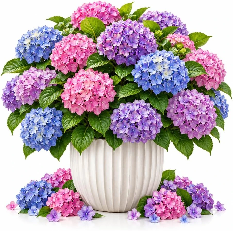 Blue Pink Hydrangea Live Plant – 4-7 Inch Tall Shrub Starter – Outdoor Landscaping - Image 1